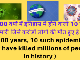 2000 वर्षो में इतिहास में होने वाली 10 ऐसी महामारी जिसे करोड़ों लोगों की मौत हुए है (In 2000 years, 10 such epidemics that have killed millions of people in history )